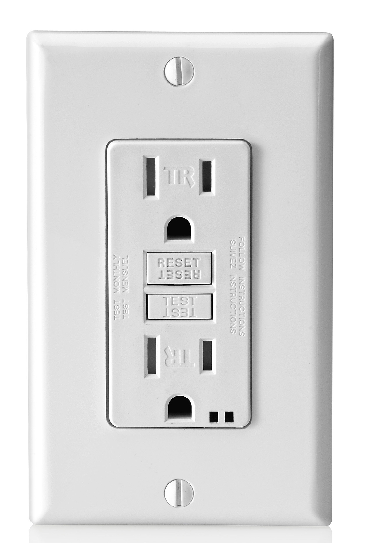 Figure 1: A typical Ground Fault Circuit Interrupter (GFCI) Receptacle.
